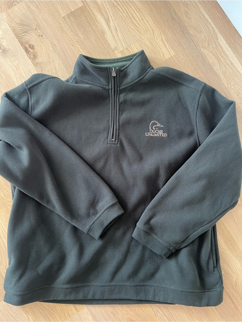 Ducks Unlimited Men's Dark Green Half-Zip Fleece Pullover